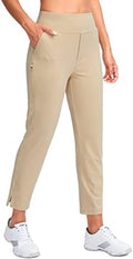 YYV Women's Golf Pants High Waist Stretch Ankle Pants with Pockets