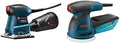 BOSCH GSS20-40 Orbital Finishing Sander (1/4-Sheet)&Bosch ROS20VSC Palm Sander-2.5 Amp 5 Inches Corded Variable Speed Random Orbital Sander/Polisher Kit with Dust Collector and Soft Carrying Bag,Blue