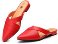Rekayla Women's Mules Closed Pointed Toe Flats Backless Loafers Shoes for Women