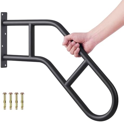 Hand Rails for Outdoor Steps & Elderly (Max 800LBS),U-Shape Wall Mount Stair Railing, Porch, Deck & Garden Grab Bar, Safety Handle for Garage, 1 Pack