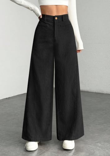 PRETTYGARDEN Women's High Waisted Corduroy Pants Casual