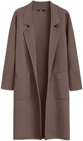 LILLUSORY Women's Long Cardigan Sweaters Fall Oversized Jacket Trench Coats