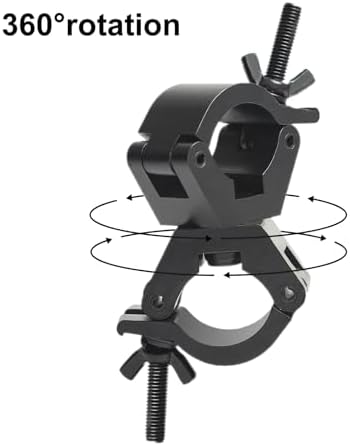 30-35mm (1.18-1.38") Swivel Truss Clamps (4-Pack), Aluminum O-Clamps for DJ Lights & Stage Rigging