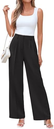 KICZOY Women Casual Wide Leg Dress Pants High Waist Lightweight Flowy Pants