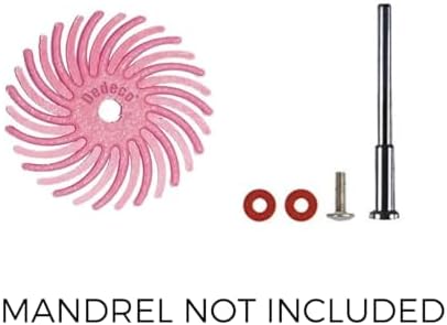 Dedeco Sunburst Radial Bristle Discs 48-Pack - 3/4" Curved - Pink 600 Grit (Fine, Pumice) - Aluminum Oxide for Polishing & Finishing