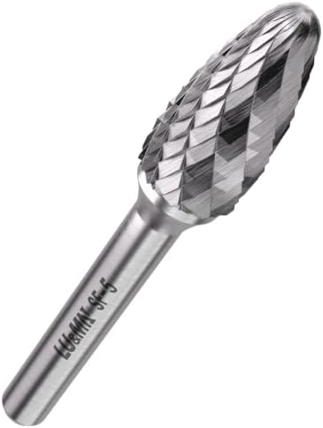 LU&MN SF-5 Tungsten Carbide Burr, 1/2" Head 1/4" Shank, 1 Pc
