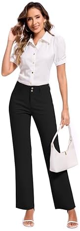 KICZOY Women Dress Pants Stretch Business Straight Leg with Pockets Wear to Work Casual 2026 Suitpants