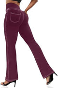 VOOVEEYA Women's Bootcut Leggings - Bootleg Yoga Pants Flare with 4 Pockets