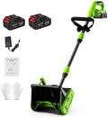 14" Cordless Snow Shovel w/ 2 Batteries, 830W Electric Snow Blower