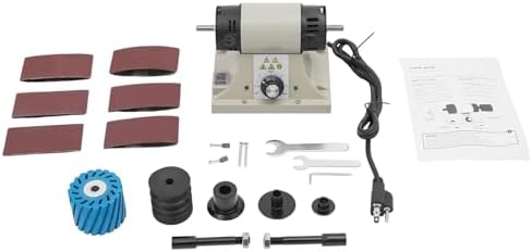 Leather Burnishing Machine,110V 350W Leather Polisher Sander with 6 Sanding Sleeves for Sanding Wood Products 0-8000RPM