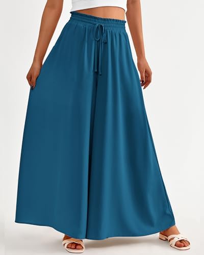 BTFBM Wide Leg Flowy Palazzo Pants for Women