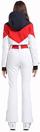 GSOU SNOW Womens Ski Suit One Piece Jumpsuit Snow Jacket Waterproof