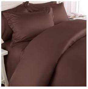 JS Sanders 1500 Series Microfiber King Size 4pc Bed sheet set, Chocolate (Brown)
