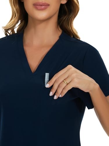 COZYFIT Scrubs for Women Set - Stretch V-Neck & Jogger Pant with 9 Pockets