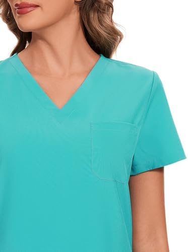 COZYFIT Scrubs for Women Set - Stretch V-Neck & Jogger Pant with 9 Pockets