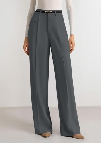 PRETTYGARDEN Women's Tailored Wide Leg Work Dress Pants