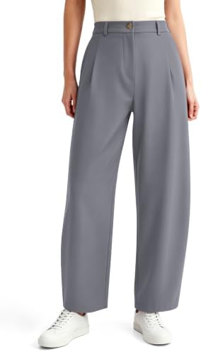 NIMIN Women Barrel Work Pants High Waisted Business Casual Trousers