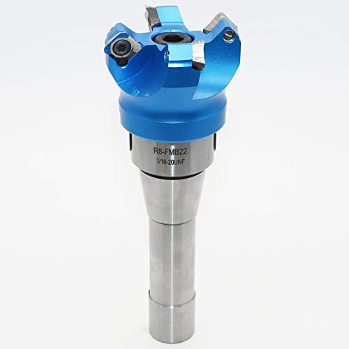 2 Inch Face Milling Cutter Aluminum KM12 50MM CNC End Milling Cutter Holder + R8-FMB22 Shank Face Shell Mill Arbor + 4pcs SEHT1204 Carbide Inserts + 8mm Hexagon Wrench + T20 Wrench CNC Machine Tools