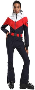 GSOU SNOW Womens Ski Suit One Piece Jumpsuit Snow Jacket Waterproof