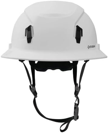STUDSON SHK-1 Full Brim Safety Helmet Non-Vented: ANSI/ISEA Z89.1 Type II Compliant (R 2019), Lightweight & Breathable, NFC Emergency Contact Chip, One Size, Class E Protection
