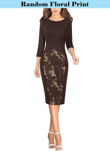 VFSHOW Womens Work Business Office Zipper Up Slim Bodycon Sheath Dress