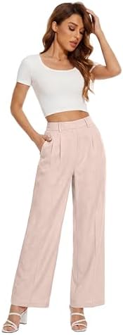 FUNYYZO Wide Leg Dress Pants for Women Work Slacks Business Casual Outfits