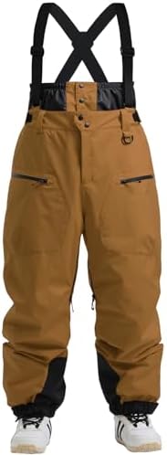 GSOU SNOW Mens Womens Snowboard Pants-Baggy Ski Snow Bibs