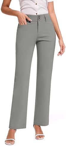 KICZOY Women Dress Pants Stretch Business Straight Leg with Pockets Wear to Work Casual 2026 Suitpants