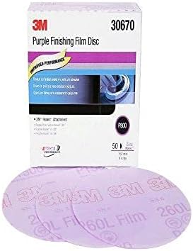 3M 30670 Hookit Purple 6" P800 Grit Finishing Film Disc, (Box of 50) - 4-Box Pack