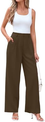 KICZOY Women Casual Wide Leg Dress Pants High Waist Lightweight Flowy Pants