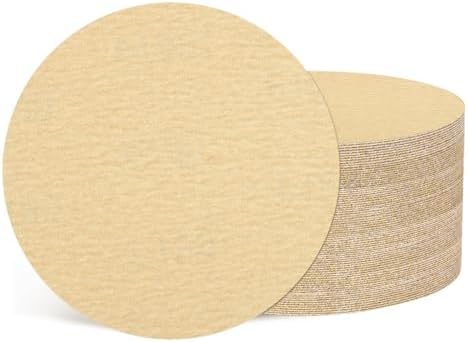50Pcs Sanding Discs 5In 180Grit Hook and Loop Sandpapers Yellow