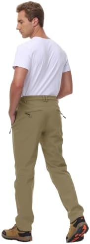BASUDAM Men's Work Pants Softshell Winter Fleece Lined Insulated Outdoor
