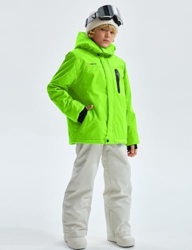 GEMYSE Boy's Waterproof Ski Snow Jacket Fleece Kids Winter Coat with Hood