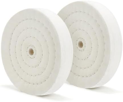 SCOTTCHEN Buffing Polishing Wheel 6 inch (70 Ply) Extra Thick for Bench Grinder Tool with 1/2" Arbor Hole 2 PCS