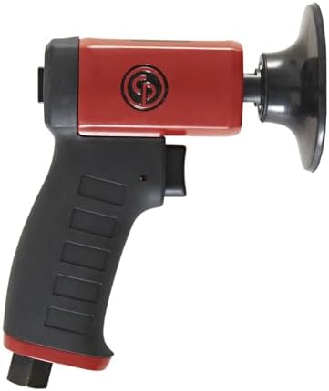 Chicago Pneumatic CP7202D Kit - Air Rotary Sander Tool, Home Improvement, Woodworking Tools, Polisher, Rust Removal, Rotary Tool, Pistol Handle, Hook & Loop, 3 Inch (75 mm), 0.2 HP/ 150W - 15000 RPM, One Size, Factory