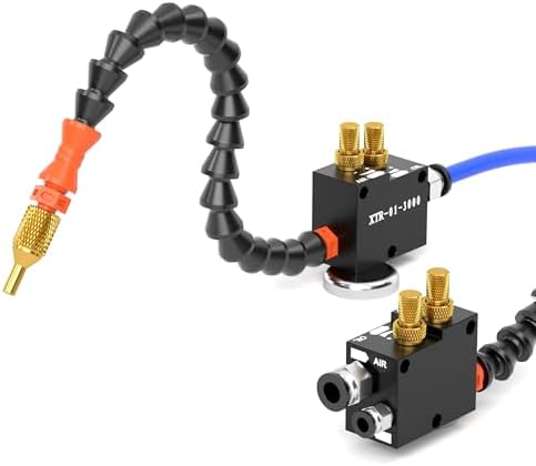 Misting Spray System for Cutting Machine, with Pump and Solenoid Valve Filter, Mist Coolant Lubrication Spray System, for Metal Cutting Engraving Lathe Milling CNC Machine