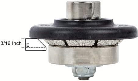 Raizi 3/16 inch Demi Bullnose Half Bullnose Diamond Hand Profile Wheel Router Bits 45 Degree Bevel Edge for Granite Concrete Marble Countertop Edge (E5)