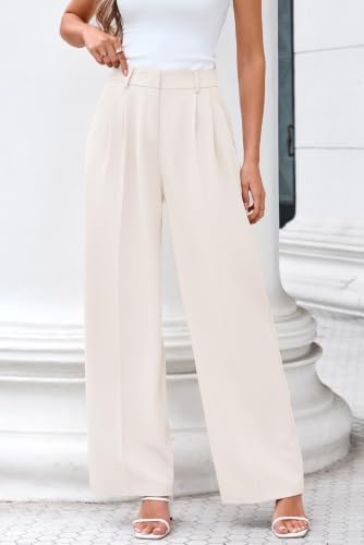 FUNYYZO Wide Leg Dress Pants for Women Work Slacks Business Casual Outfits