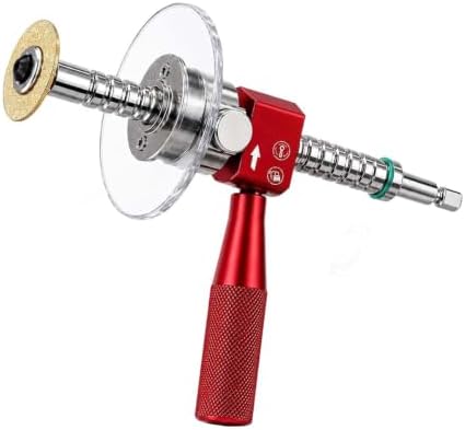 1-1/4" PVC Inside Pipe Cutter Internal Cutting Tool, Diamond Wheel Grinding Disc for Precise Internal PVC Cuts, Metal Guide and Adjustable Depth Control，Red