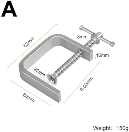 2 Pcs Woodworking G-type Fixture Steel Strong F-clip Board Flat Clamping Device C-type Rocker Carpentry DIY Fixed Clip For Woodworking(Silver A)