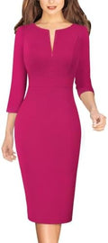 VFSHOW Womens Work Business Office Zipper Up Slim Bodycon Sheath Dress