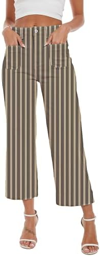 Wide Leg Jeans for Women Trendy High Waisted Flare Jeans Cropped Pants Stretchy Baggy