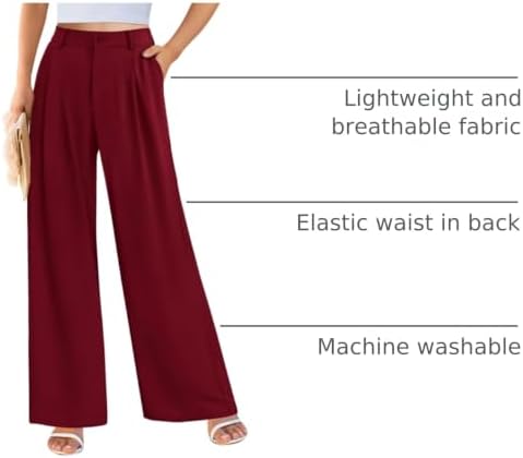 PRETTYGARDEN Women's Flowy Wide Leg Dress Pants