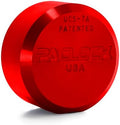 PACLOCK's 7-Series Flat Back Puck w/Tapped Holes, Standard Rekeyable (SR), Keyed Differently w/ 2 Keys, Red
