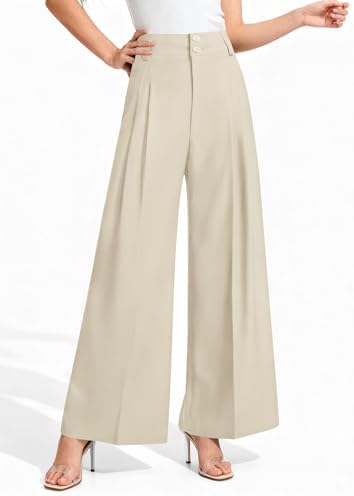 PRETTYGARDEN Women's High Waisted Wide Leg Dress Pants