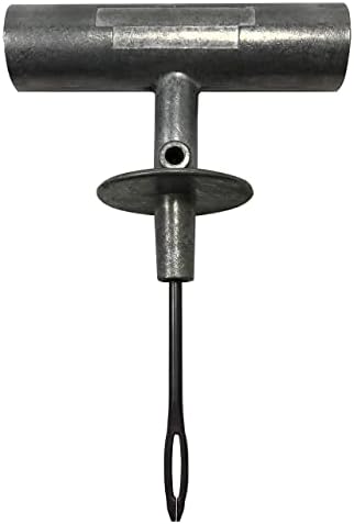 T-Handle Tire Repair Tool - Die-Cast Aluminum with Replaceable Split Eye Needle
