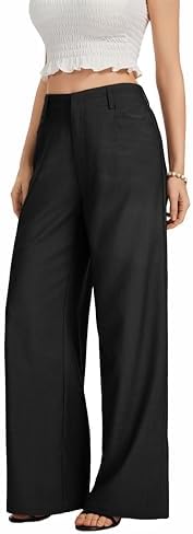 FUNYYZO Wide Leg Dress Pants for Women Work Slacks Business Casual Outfits