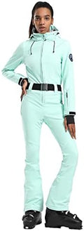 GSOU SNOW Womens Ski Suit One Piece Jumpsuit Snow Jacket Waterproof