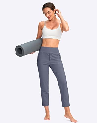 YYV Women's Golf Pants High Waist Stretch Ankle Pants with Pockets