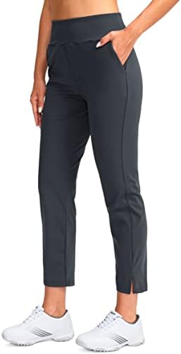 YYV Women's Golf Pants High Waist Stretch Ankle Pants with Pockets